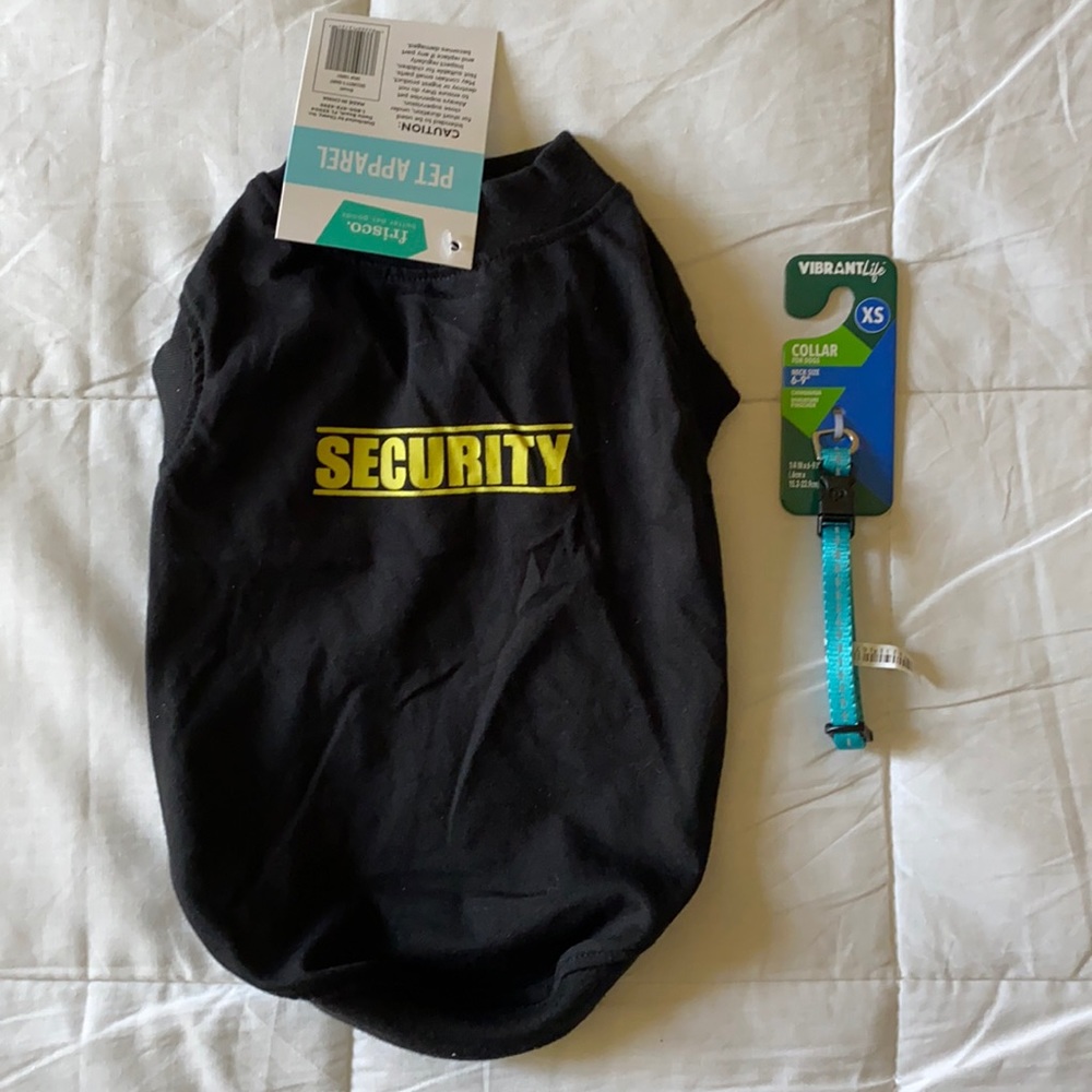 XS doggie bundle SECURITY TEE AND COLLAR
